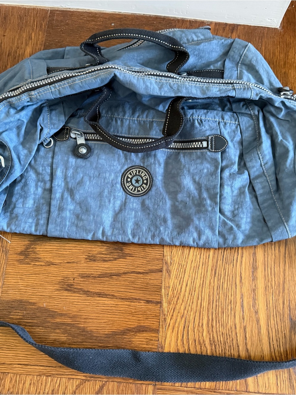 Kipling Slate Blue Nylon Weekender or Gym Bag